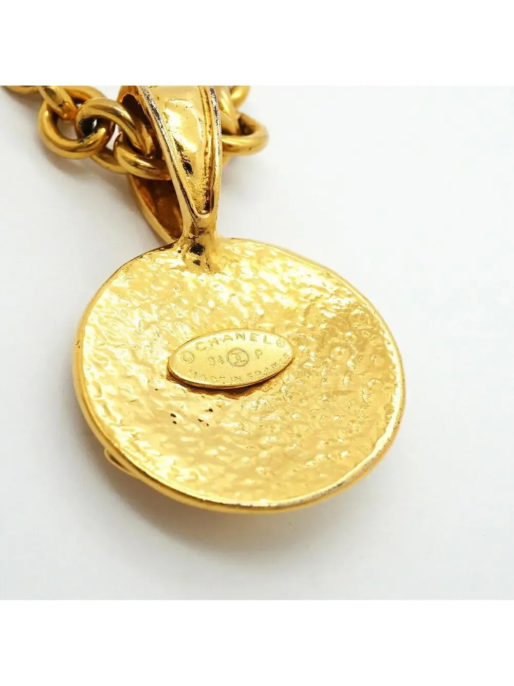 Chanel Cc Logo Circle Pendant Necklace #357921C10B